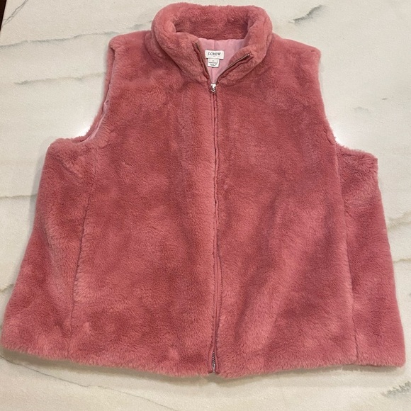 J.Crew Vest Size XL Pink Faux Fur - Picture 3 of 13